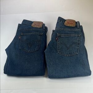 Levi's Boys 1 Dark 569 & 1 Medium 550 Blue Straight Jeans Sz 24x22
2 pairs total